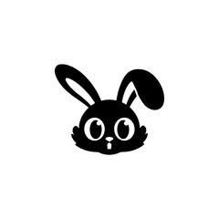 Illustration of rabbit head. Design element for logo, label, sign. Vector illustration