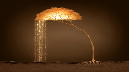 of business ideas flowing into a powerful glowing core node