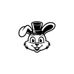 Illustration of rabbit head. Design element for logo, label, sign. Vector illustration
