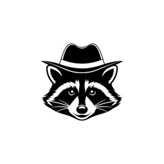 Illustration of racoon head. Design element for logo, label, sign. Vector illustration