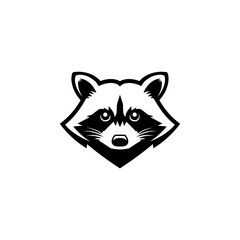 Illustration of racoon head. Design element for logo, label, sign. Vector illustration