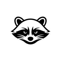 Illustration of racoon head. Design element for logo, label, sign. Vector illustration