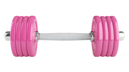 Pink Dumbbell Isolated on White Background for Fitness Training and Workout