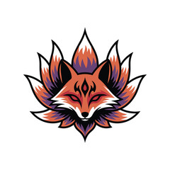 Fox logo mascot design vector with modern and emblem style vector illustration isolated on white background