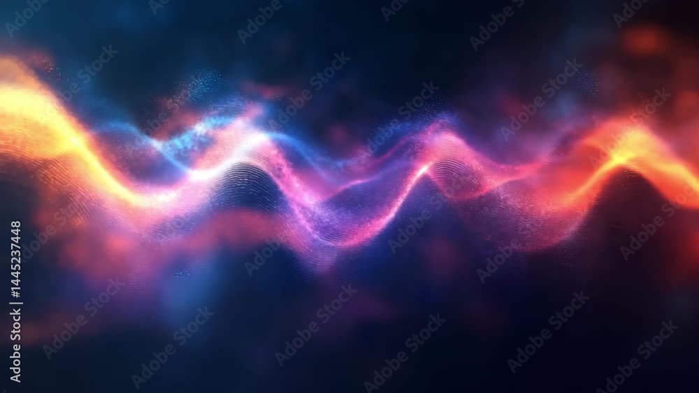Poster abstract colorful particle wave background design digital art perfect for technology websites or pre