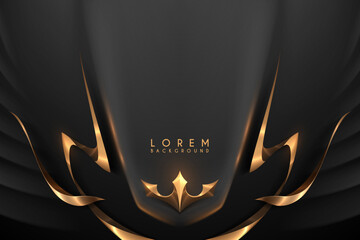 Plakat Abstract luxury black and gold background