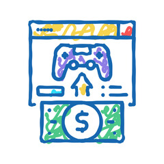 buying video game icon doodle illustration