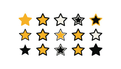 star symbols vector set  silhouette vector illustration isolated on white background