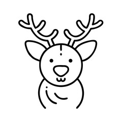 Fototapeta premium Cute Cartoon Reindeer Icon for Christmas and New Year 