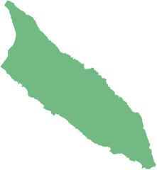 Vector map of Aruba with clearly defined island borders and country outline. Green color scheme with white contours. Perfect for educational, infographic, and professional use.