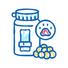 vitamins for pet icon doodle illustration
