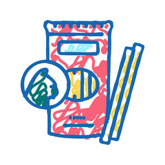 delicacy food for cat icon doodle illustration