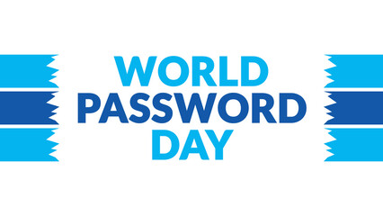 World Password Day text with side lines on a White background. Which is observed every year in May to celebrate World Password Day.