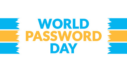 World Password Day text with side lines on a White background.