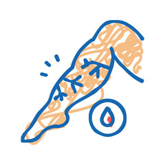 venous edema icon doodle illustration
