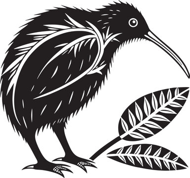 recommend clip art: Kiwi bird silhouette vector style