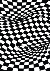 black wavy checkered vector background