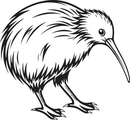 Kiwi bird silhouette vector style