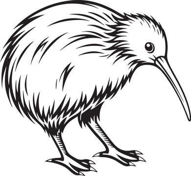recommend clip art: Kiwi bird silhouette vector style