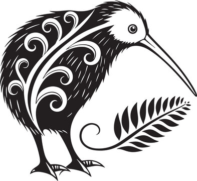 recommend clip art: Kiwi bird silhouette vector style