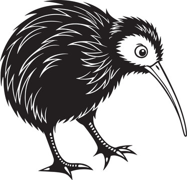 recommend clip art: Kiwi bird silhouette vector style