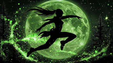 Naklejka premium Lunar Warrior Leap