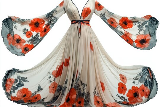 Orange chiffon maxi dress (926) Orange chiffon maxi dress (926)