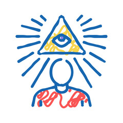 mindfulness soft skill icon doodle illustration