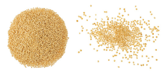 Amaranth grain seeds isolated on white background. Top view. Flat lay