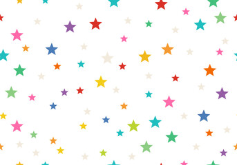 Colorful Stars Seamless Pattern Background. Surface pattern design perfect for kids, fabric, accessories, home decor, and scrapbooking