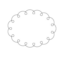 Oval border basic shapes monogram frame