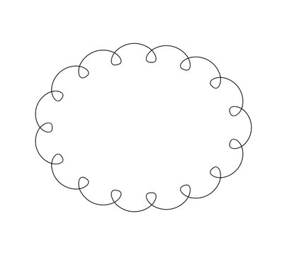 Oval border basic shapes monogram frame