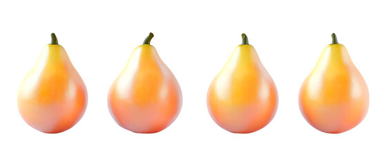 Pack of Papayas in Five Different Poses Against Transparent Background for Fruit Branding, Tropical Promotion, or Healthy Food Design Projects