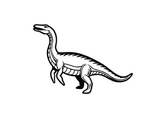 Obraz premium Silhouette of plesiosaurus isolated on a white background