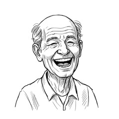 Obraz premium Elderly man smiling with joyful expression on white background