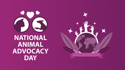 NATIONAL ANIMAL ADVOCACY day web vector banner design illustration