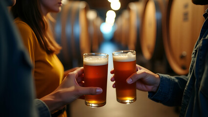 Explore Craft Beer: Tour Historic Breweries, Taste Unique Brews, and Discover Fermentation Secrets in Stunning Photo Stock with Space for Your Text