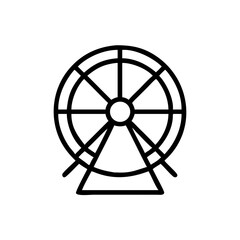 Naklejka premium Pet exercise wheel icon in clean black outline