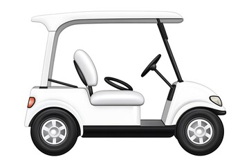Modern White Golf Cart, Perfect for Summer Golfing