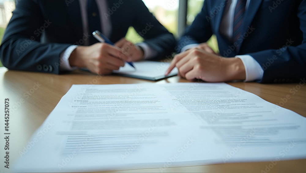 Poster trade attorneys analyzing cross-border trade law conflicts: a photo stock concept featuring open cas