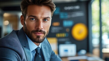 A business analyst presenting a cost reduction strategy report in a formal office, with charts and focused attention from the team.