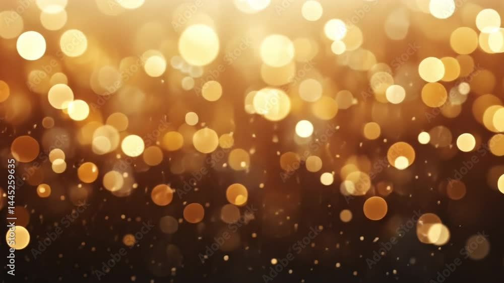 Poster golden bokeh lights warm and festive background with shimmering texture for celebrations and sparkli
