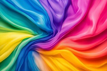 Fototapeta premium Rainbow chiffon fabric swirl
