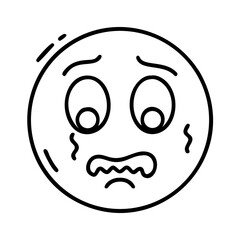 Scared emoji expressing fear against a simple background  