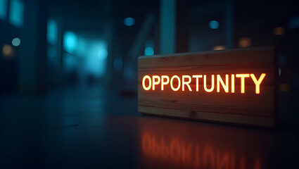Forward looking career opportunity signage illuminating future pathways growth advancement encouraging professionals explore emerging roles industries in  Photo Stock  Concept  and empty space on the 