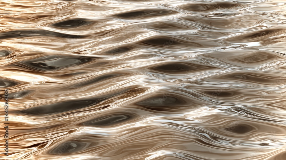 Poster reflective surface of calm water with abstract patterns and natural light in soft hues
