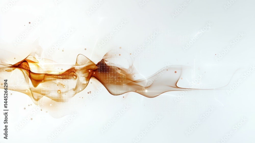 Poster abstract wave design in warm tones, creating a sense of motion and fluidity.