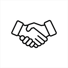 handshake line icon vector on white background.