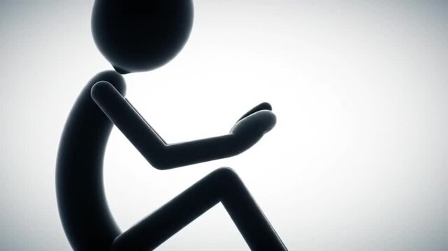 Gloomy Silhouette: A 3D Render Depicting Solitude and Despair