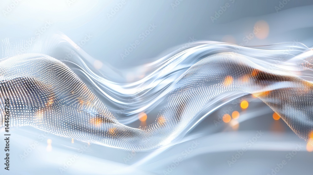 Aufkleber abstract flowing waves with light effects in soft colors and a digital touch.